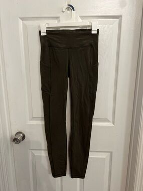 lululemon athletica Olive Green High-Rise Leggings with Side Pockets